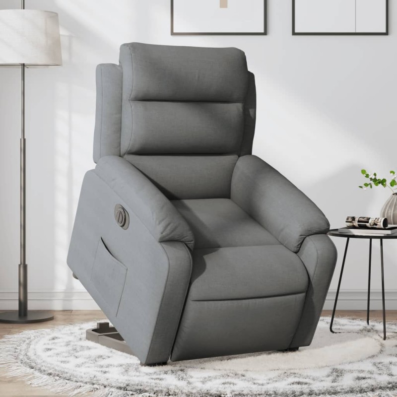 vidaXL Relaxsessel mit Aufstehhilfe Elektrisch Dunkelgrau Stoff vidaXL Relaxsessel mit Aufstehhilfe Elektrisch Dunkelgrau Stoff