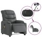 vidaXL Massagesessel Elektrisch Grau Kunstleder vidaXL Massagesessel Elektrisch Grau Kunstleder