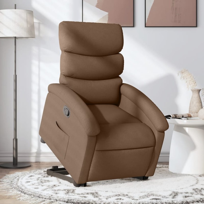 vidaXL Relaxsessel mit Aufstehhilfe Braun Stoff vidaXL Relaxsessel mit Aufstehhilfe Braun Stoff