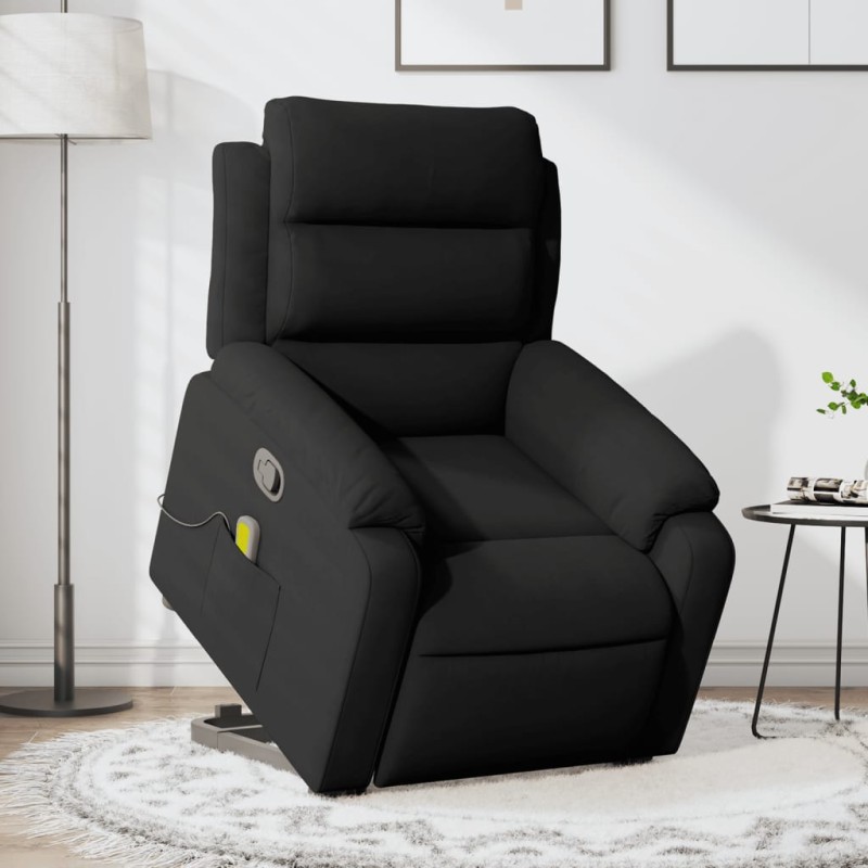 vidaXL Massagesessel mit Aufstehhilfe Schwarz Samt vidaXL Massagesessel mit Aufstehhilfe Schwarz Samt