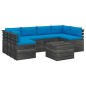 vidaXL 7-tlg. Garten-Sofagarnitur aus Paletten mit Kissen Kiefernholz vidaXL 7-tlg. Garten-Sofagarnitur aus Paletten mit Kissen Kiefernholz