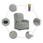 vidaXL Massagesessel mit Aufstehhilfe Hellgrau Samt vidaXL Massagesessel mit Aufstehhilfe Hellgrau Samt