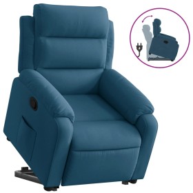 vidaXL Relaxsessel mit Aufstehhilfe Blau Samt