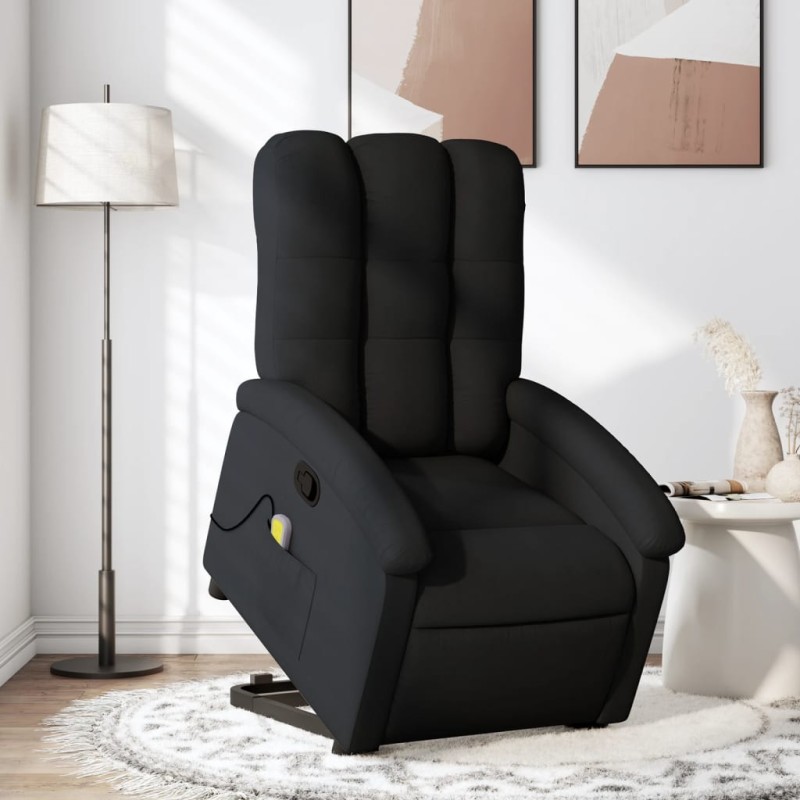 vidaXL Massagesessel mit Aufstehhilfe Schwarz Stoff vidaXL Massagesessel mit Aufstehhilfe Schwarz Stoff