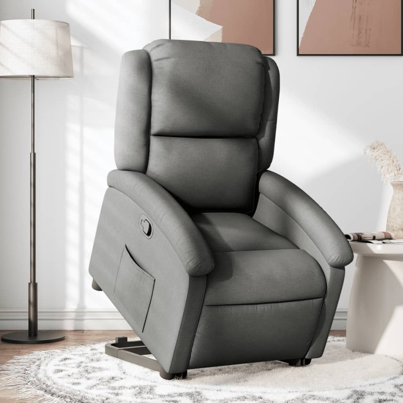 vidaXL Relaxsessel mit Aufstehhilfe Dunkelgrau Stoff vidaXL Relaxsessel mit Aufstehhilfe Dunkelgrau Stoff