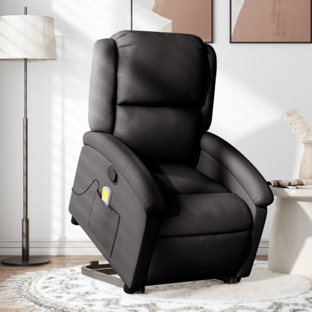 vidaXL Massagesessel mit Aufstehhilfe Schwarz Stoff
