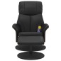 vidaXL Massagesessel mit Fußhocker Schwarz Kunstleder vidaXL Massagesessel mit Fußhocker Schwarz Kunstleder