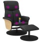 vidaXL Massagesessel mit Fußhocker Schwarz Kunstleder vidaXL Massagesessel mit Fußhocker Schwarz Kunstleder