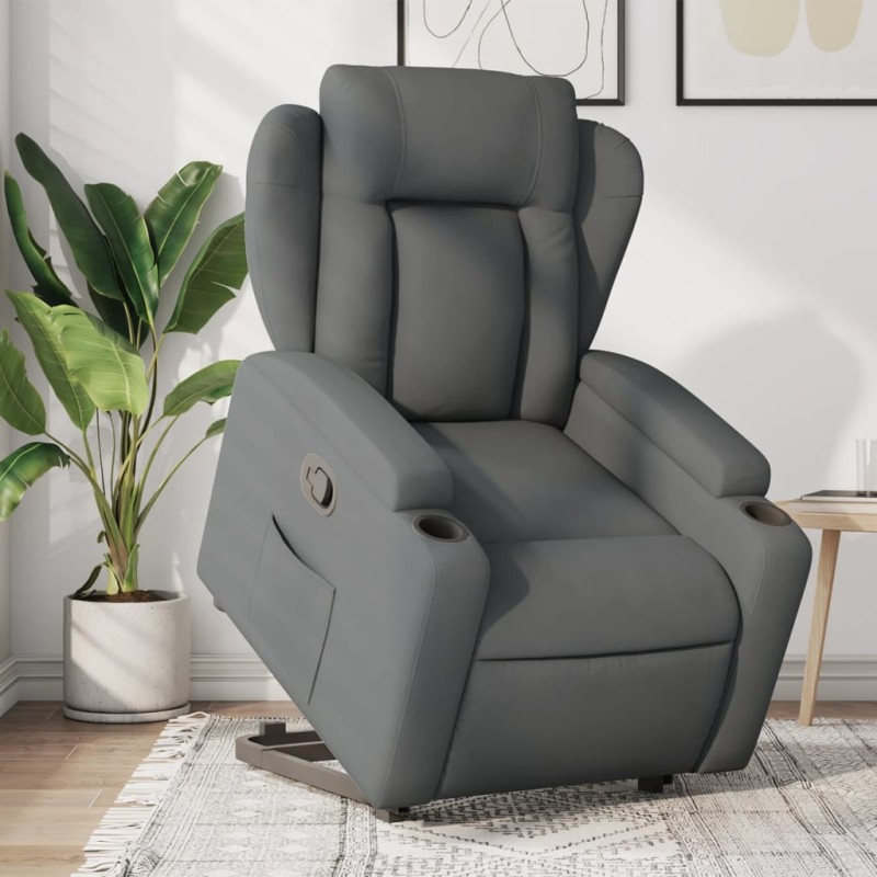 vidaXL Relaxsessel mit Aufstehhilfe Dunkelgrau Stoff vidaXL Relaxsessel mit Aufstehhilfe Dunkelgrau Stoff