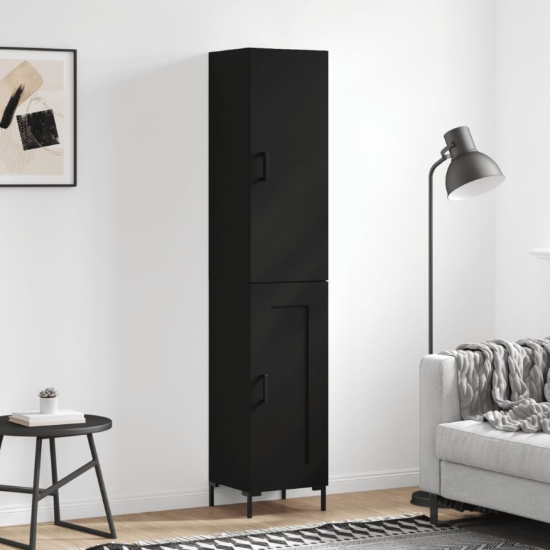 Highboard Schwarz 34,5x34x180 cm Holzwerkstoff Highboard Schwarz 34,5x34x180 cm Holzwerkstoff
