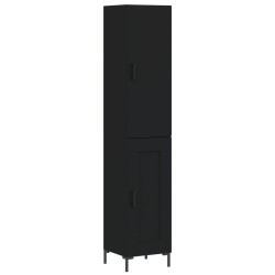Highboard Schwarz 34,5x34x180 cm Holzwerkstoff