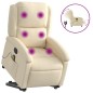 vidaXL Elektrischer Massagesessel mit Aufstehhilfe Creme Stoff vidaXL Elektrischer Massagesessel mit Aufstehhilfe Creme Stoff