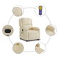 vidaXL Elektrischer Massagesessel mit Aufstehhilfe Creme Stoff vidaXL Elektrischer Massagesessel mit Aufstehhilfe Creme Stoff