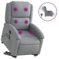 vidaXL Elektrischer Massagesessel mit Aufstehhilfe Hellgrau Stoff vidaXL Elektrischer Massagesessel mit Aufstehhilfe Hellgrau Stoff