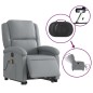vidaXL Elektrischer Massagesessel mit Aufstehhilfe Hellgrau Stoff vidaXL Elektrischer Massagesessel mit Aufstehhilfe Hellgrau Stoff