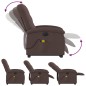 vidaXL Elektrischer Massagesessel mit Aufstehhilfe Dunkelbraun Stoff vidaXL Elektrischer Massagesessel mit Aufstehhilfe Dunkelbraun Stoff