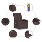 vidaXL Elektrischer Massagesessel mit Aufstehhilfe Dunkelbraun Stoff vidaXL Elektrischer Massagesessel mit Aufstehhilfe Dunkelbraun Stoff