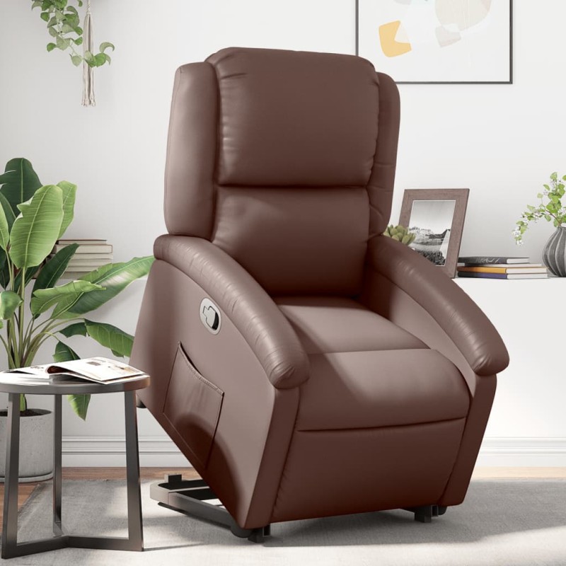 vidaXL Relaxsessel mit Aufstehhilfe Braun Kunstleder vidaXL Relaxsessel mit Aufstehhilfe Braun Kunstleder