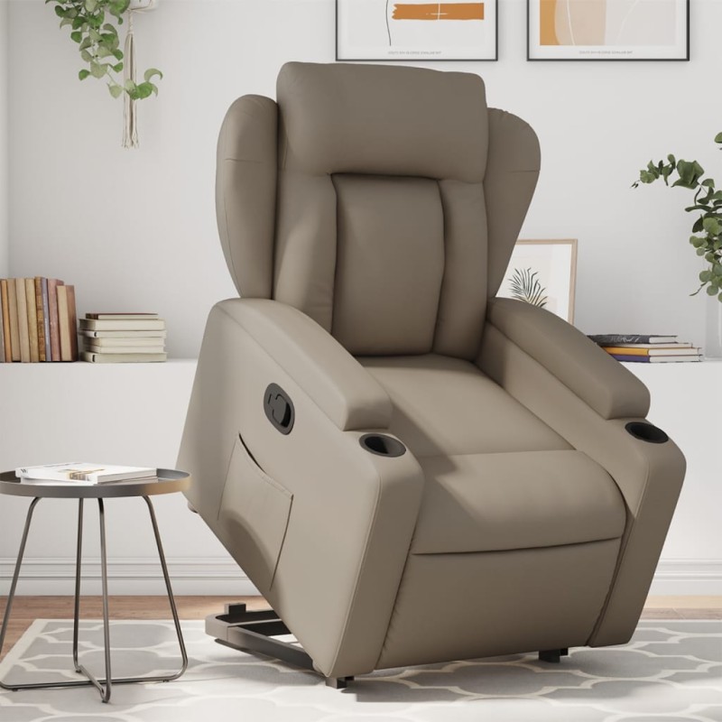 vidaXL Relaxsessel mit Aufstehhilfe Cappuccino-Braun Kunstleder vidaXL Relaxsessel mit Aufstehhilfe Cappuccino-Braun Kunstleder