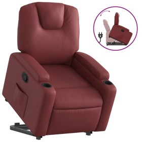 vidaXL Relaxsessel mit Aufstehhilfe Weinrot Kunstleder