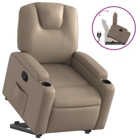 vidaXL Relaxsessel mit Aufstehhilfe Cappuccino-Braun Kunstleder