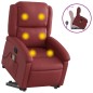 vidaXL Massagesessel mit Aufstehhilfe Weinrot Kunstleder vidaXL Massagesessel mit Aufstehhilfe Weinrot Kunstleder
