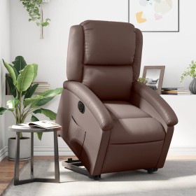 vidaXL Relaxsessel mit Aufstehhilfe Elektrisch Braun Kunstleder