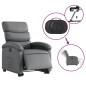 vidaXL Relaxsessel mit Aufstehhilfe Elektrisch Grau Kunstleder vidaXL Relaxsessel mit Aufstehhilfe Elektrisch Grau Kunstleder