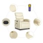 vidaXL Massagesessel mit Aufstehhilfe Elektrisch Creme Kunstleder vidaXL Massagesessel mit Aufstehhilfe Elektrisch Creme Kunstleder