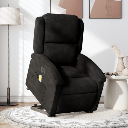 vidaXL Massagesessel mit Aufstehhilfe Elektrisch Schwarz Samt