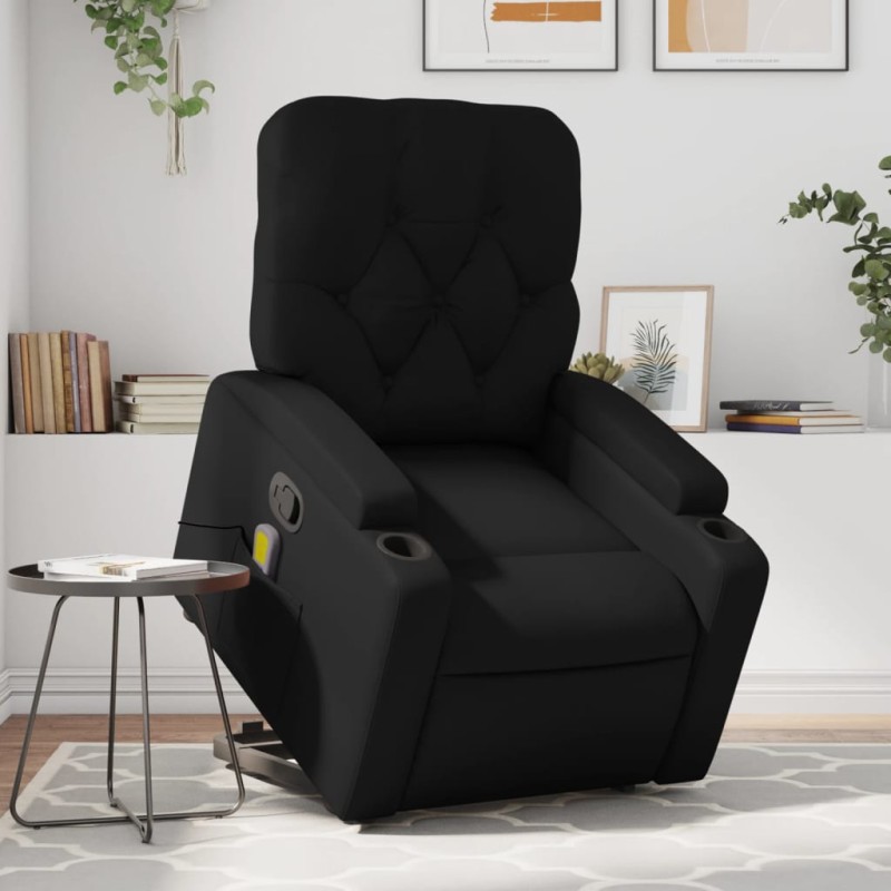vidaXL Massagesessel mit Aufstehhilfe Schwarz Kunstleder vidaXL Massagesessel mit Aufstehhilfe Schwarz Kunstleder
