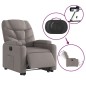 vidaXL Relaxsessel mit Aufstehhilfe Elektrisch Taupe Stoff vidaXL Relaxsessel mit Aufstehhilfe Elektrisch Taupe Stoff