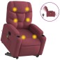 vidaXL Elektrischer Massagesessel mit Aufstehhilfe Weinrot Stoff vidaXL Elektrischer Massagesessel mit Aufstehhilfe Weinrot Stoff