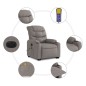 vidaXL Elektrischer Massagesessel mit Aufstehhilfe Taupe Stoff vidaXL Elektrischer Massagesessel mit Aufstehhilfe Taupe Stoff
