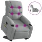vidaXL Elektrischer Massagesessel mit Aufstehhilfe Hellgrau Stoff vidaXL Elektrischer Massagesessel mit Aufstehhilfe Hellgrau Stoff