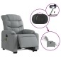 vidaXL Elektrischer Massagesessel mit Aufstehhilfe Hellgrau Stoff vidaXL Elektrischer Massagesessel mit Aufstehhilfe Hellgrau Stoff