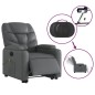 vidaXL Massagesessel mit Aufstehhilfe Elektrisch Grau Kunstleder vidaXL Massagesessel mit Aufstehhilfe Elektrisch Grau Kunstleder