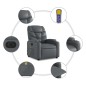 vidaXL Massagesessel mit Aufstehhilfe Elektrisch Grau Kunstleder vidaXL Massagesessel mit Aufstehhilfe Elektrisch Grau Kunstleder