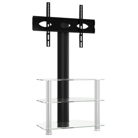 vidaXL TV-Eckregal mit 3 Ablagen für 32-70 Zoll Schwarz und Silbern