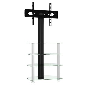 vidaXL TV-Eckregal mit 4 Ablagen für 32-70 Zoll Schwarz und Silbern