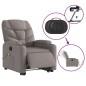 vidaXL Elektrischer Massagesessel mit Aufstehhilfe Taupe Stoff vidaXL Elektrischer Massagesessel mit Aufstehhilfe Taupe Stoff