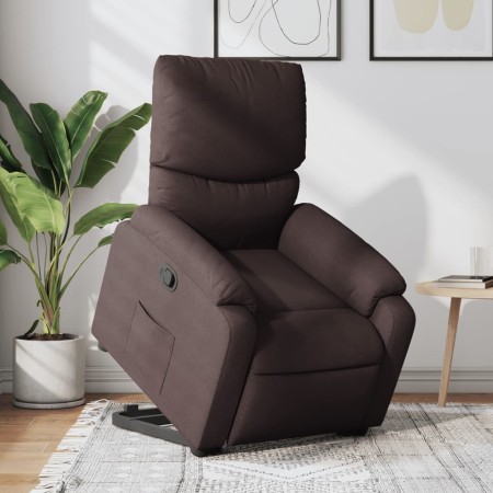 vidaXL Relaxsessel mit Aufstehhilfe Dunkelbraun Stoff