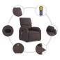 vidaXL Massagesessel mit Aufstehhilfe Dunkelbraun Stoff vidaXL Massagesessel mit Aufstehhilfe Dunkelbraun Stoff