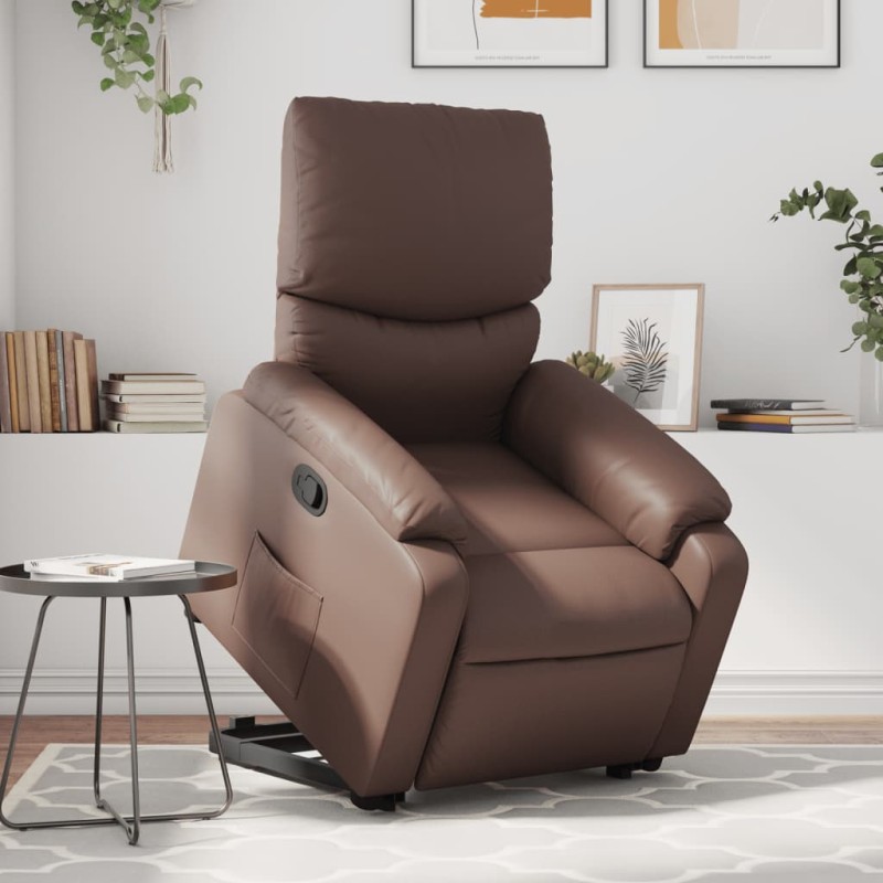 vidaXL Relaxsessel mit Aufstehhilfe Braun Kunstleder vidaXL Relaxsessel mit Aufstehhilfe Braun Kunstleder