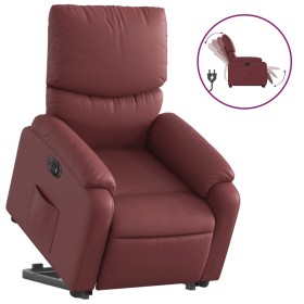 vidaXL Relaxsessel mit Aufstehhilfe Elektrisch Weinrot Kunstleder