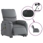vidaXL Massagesessel mit Aufstehhilfe Elektrisch Grau Kunstleder vidaXL Massagesessel mit Aufstehhilfe Elektrisch Grau Kunstleder