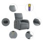 vidaXL Massagesessel mit Aufstehhilfe Elektrisch Grau Kunstleder vidaXL Massagesessel mit Aufstehhilfe Elektrisch Grau Kunstleder