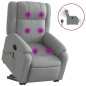 vidaXL Elektrischer Massagesessel mit Aufstehhilfe Hellgrau Stoff vidaXL Elektrischer Massagesessel mit Aufstehhilfe Hellgrau Stoff