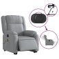 vidaXL Elektrischer Massagesessel mit Aufstehhilfe Hellgrau Stoff vidaXL Elektrischer Massagesessel mit Aufstehhilfe Hellgrau Stoff