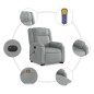 vidaXL Elektrischer Massagesessel mit Aufstehhilfe Hellgrau Stoff vidaXL Elektrischer Massagesessel mit Aufstehhilfe Hellgrau Stoff